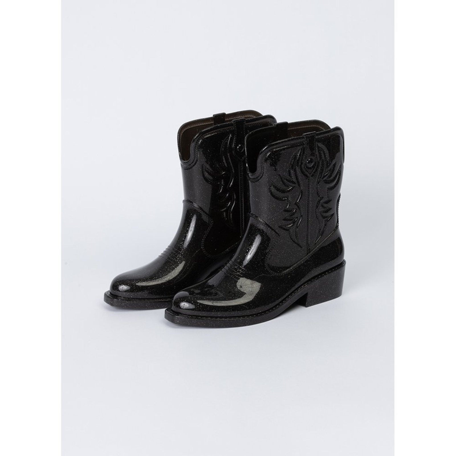 Infantil - Bota Texana Menina Preta com Glitter Country Cano Longo