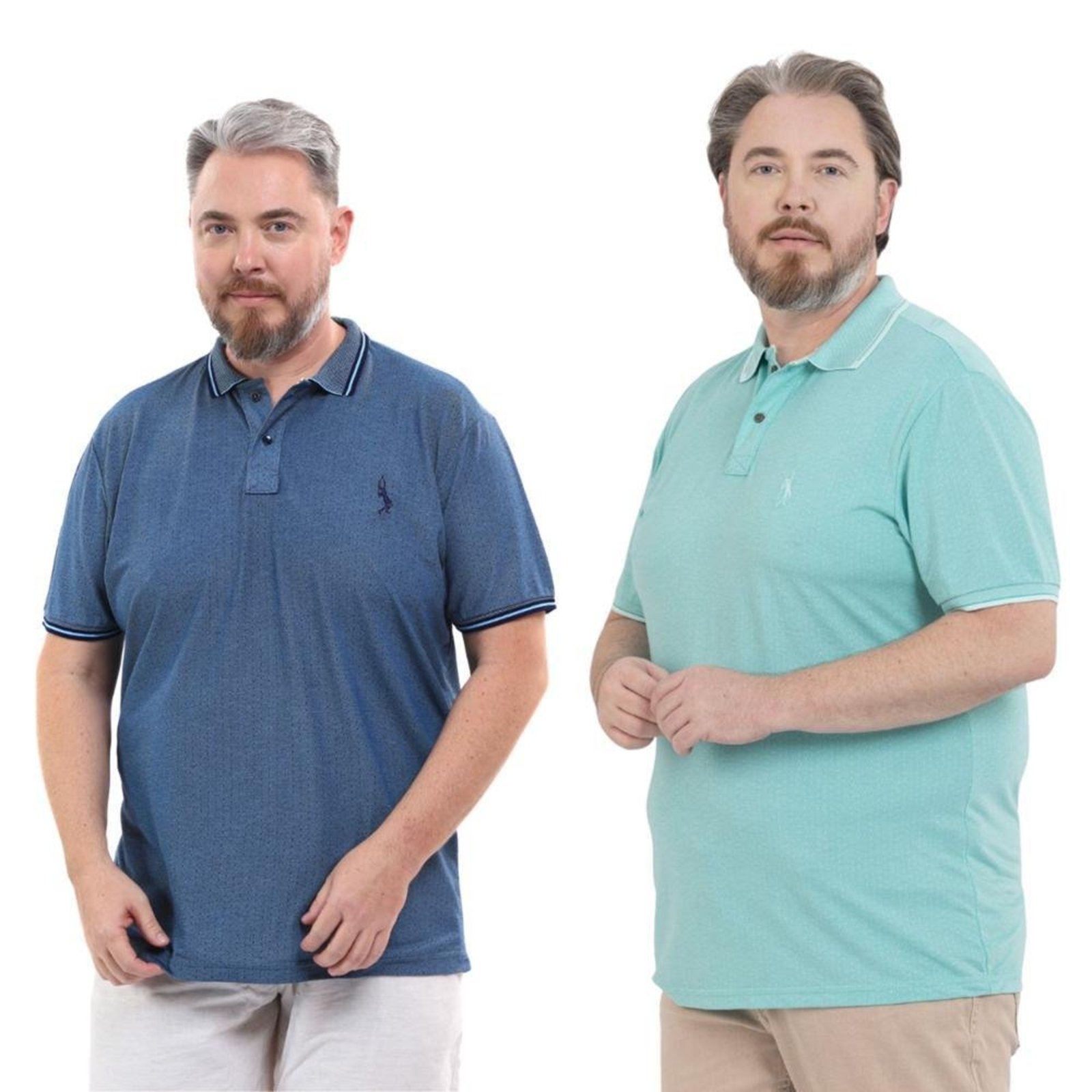Kit 2 Camisa Polo Masculina Plus Size Piquet Viscose Dry