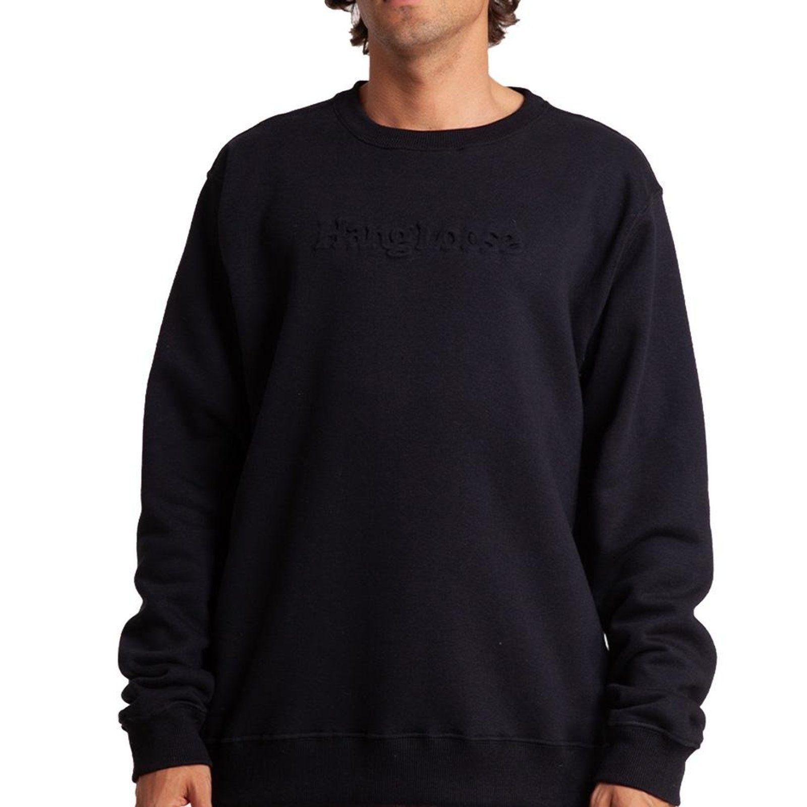 Moletom Hang Loose Careca Emboss WT26 Masculino Preto