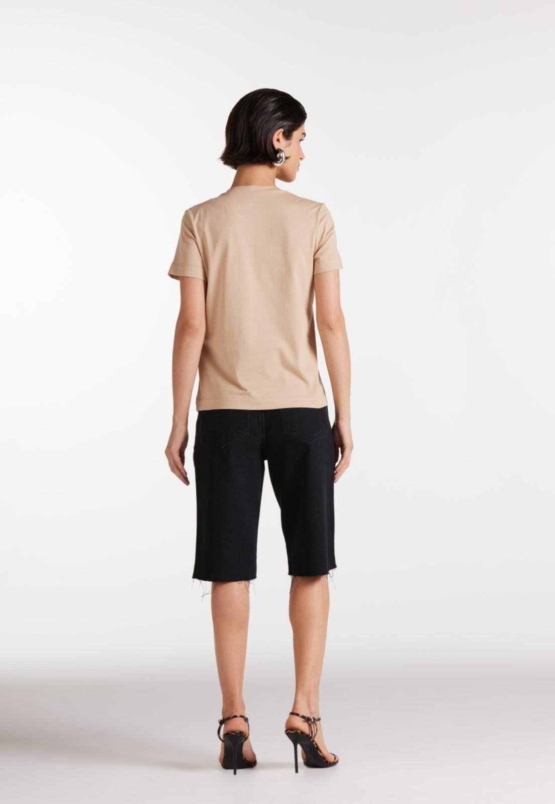 Vista 3 T-Shirt Traymon Gola V Algodão Pima Kaki Traymon bege kaki