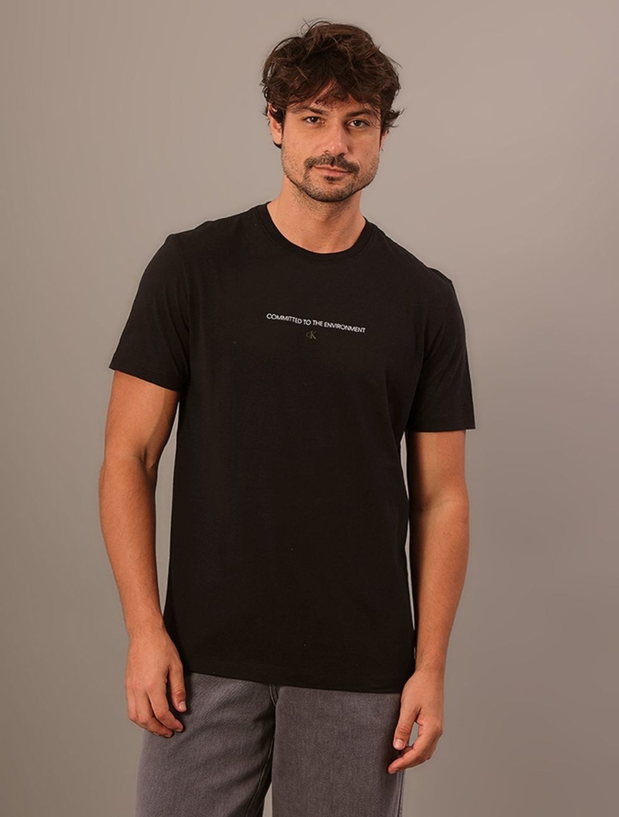 Camiseta Manga Curta Comitted To The Environment - Preto Calvin Klein Jeans