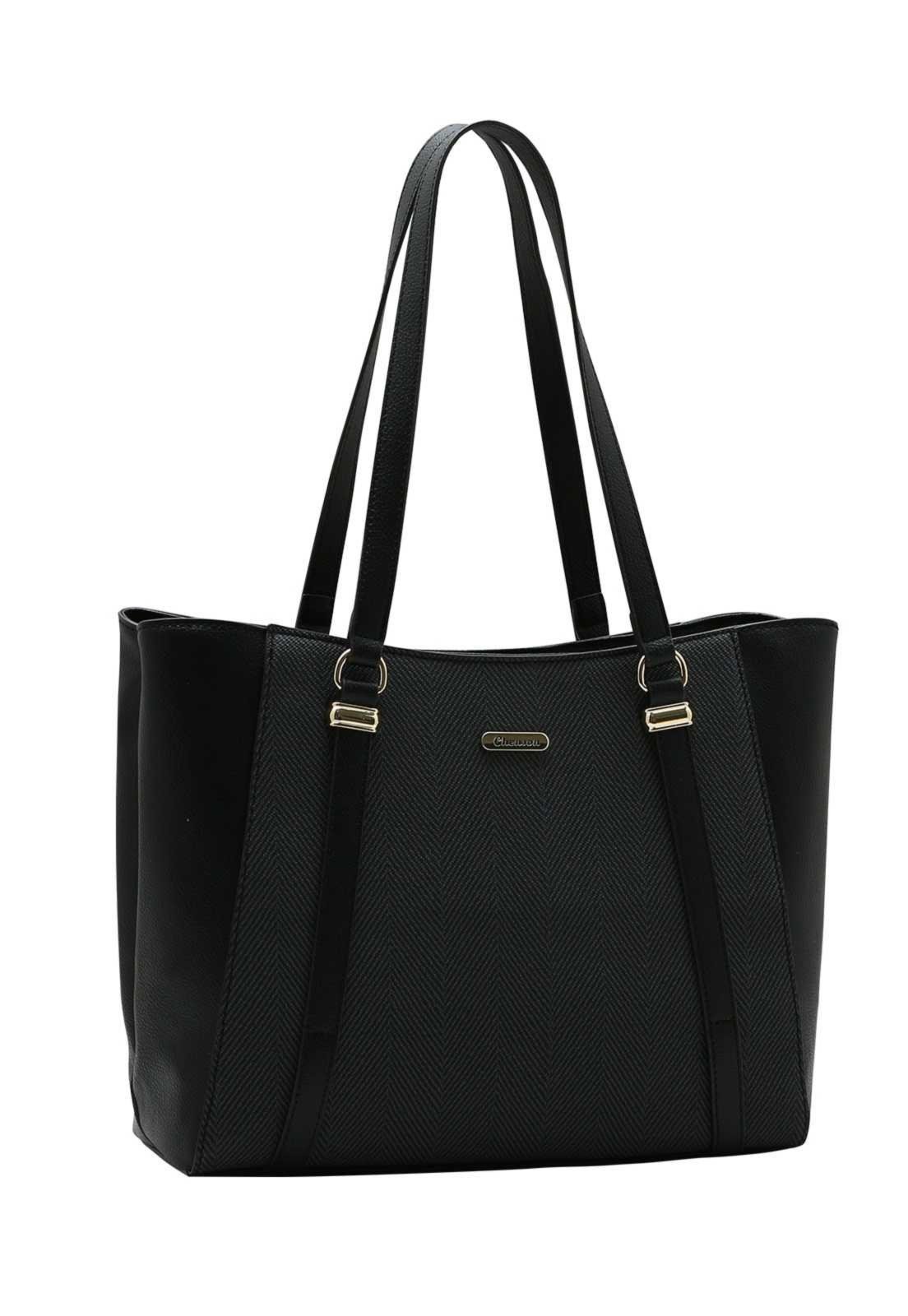 Bolsa Feminina Chenson Ombro Contrastes 3485922 Preto
