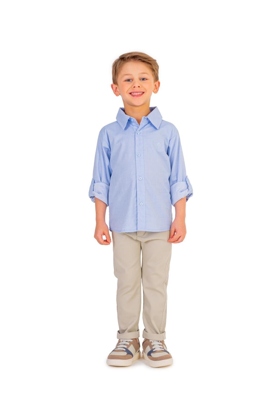 Infantil - Conjunto Calça Sarja Social Menino Vigat 1 Bege