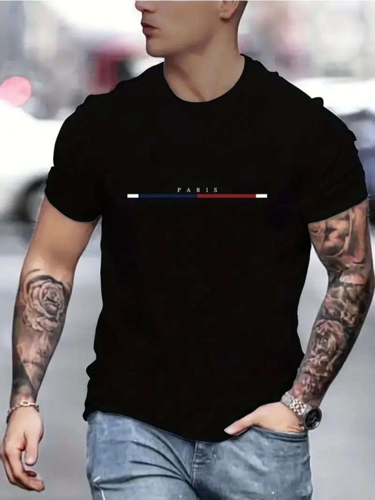 Camiseta Estampada Paris II Safira Moda Algodão Preto
