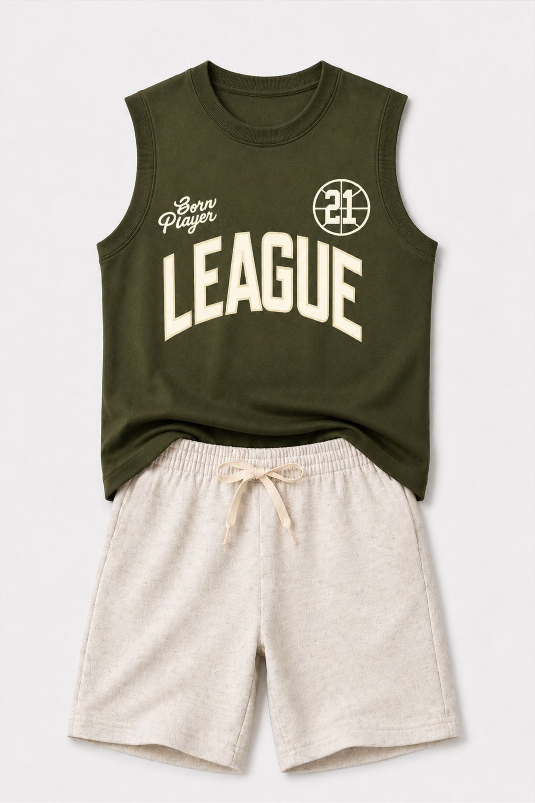 Infantil - Conjunto Masculino League 21 Verde Musgo - Babei no Look