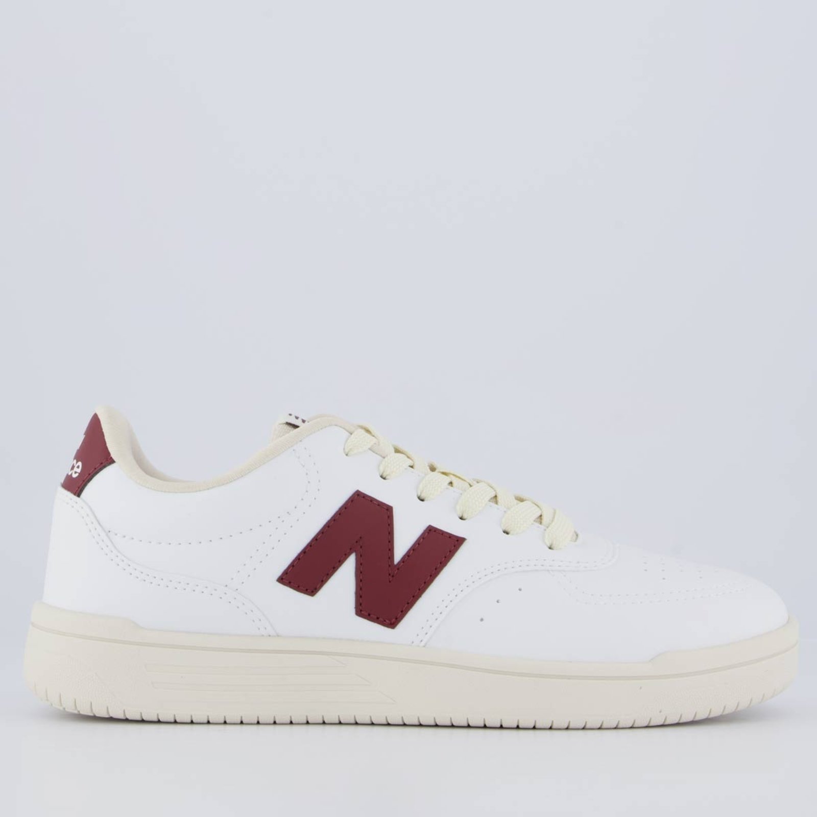 Vista 2 Tênis New Balance BB80 Bege e Bordô branco New Balance branco