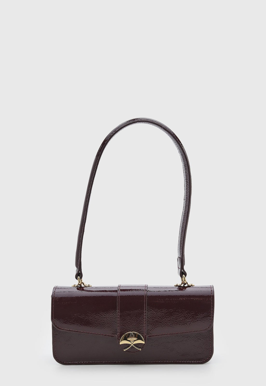 Bolsa Luiza Barcelos Couro Verniz Vinho