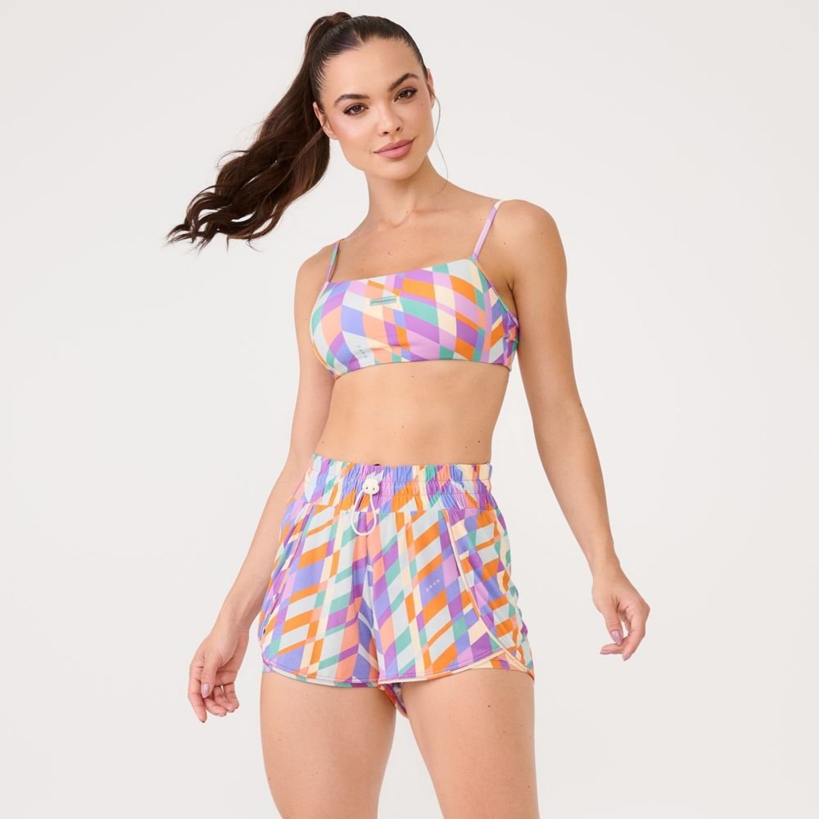 Short Transpassado Estampa Joyful Poliamida Soft Donna Carioca