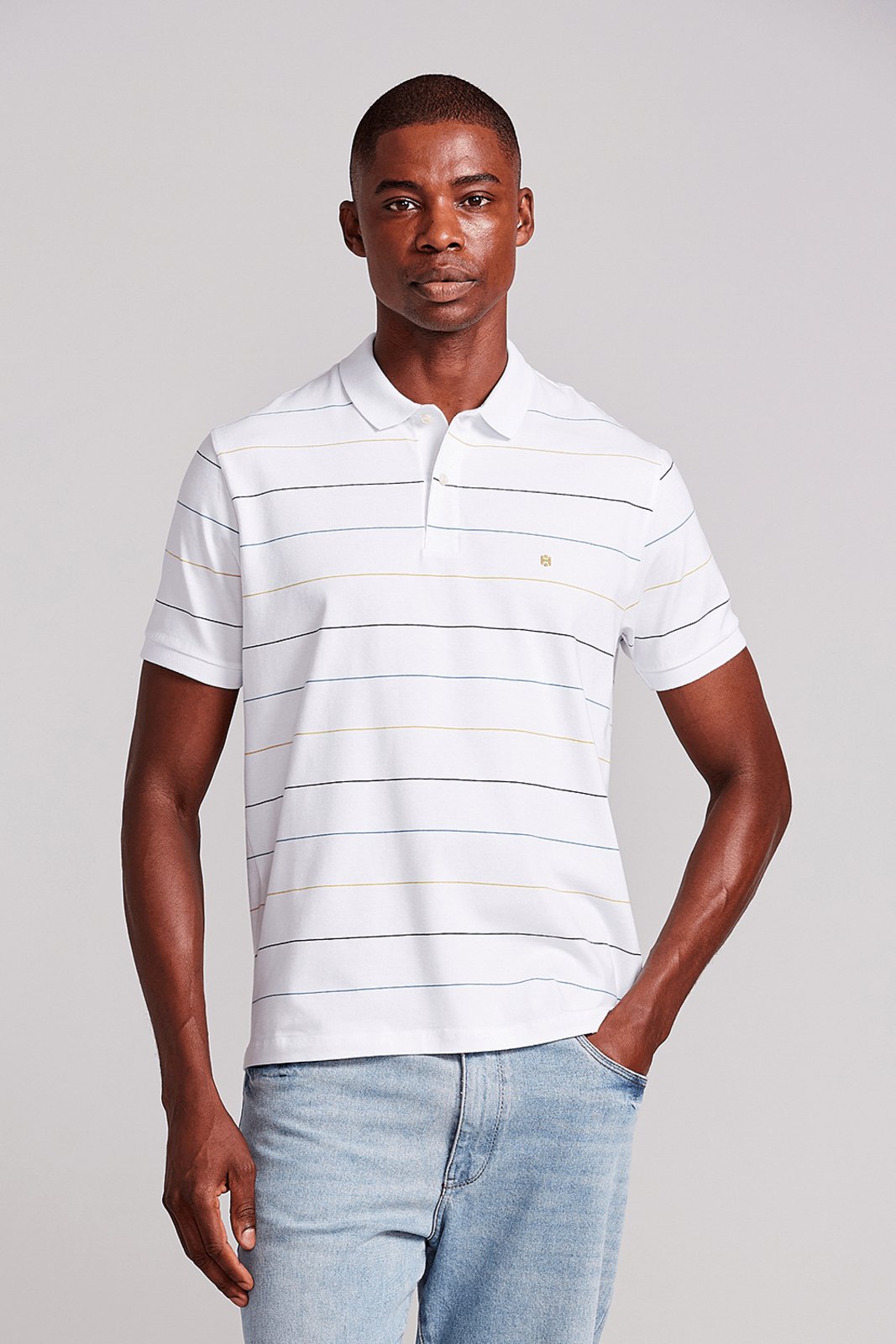 HIGHSTIL Camisa Polo Malha Comfort - Branco