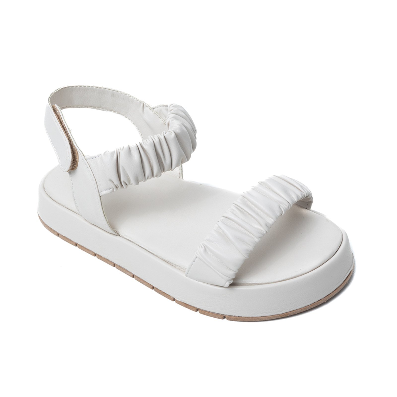 Papete Rasteira Sandalia Off White Sola Alta Plataforma Kuento Shoes