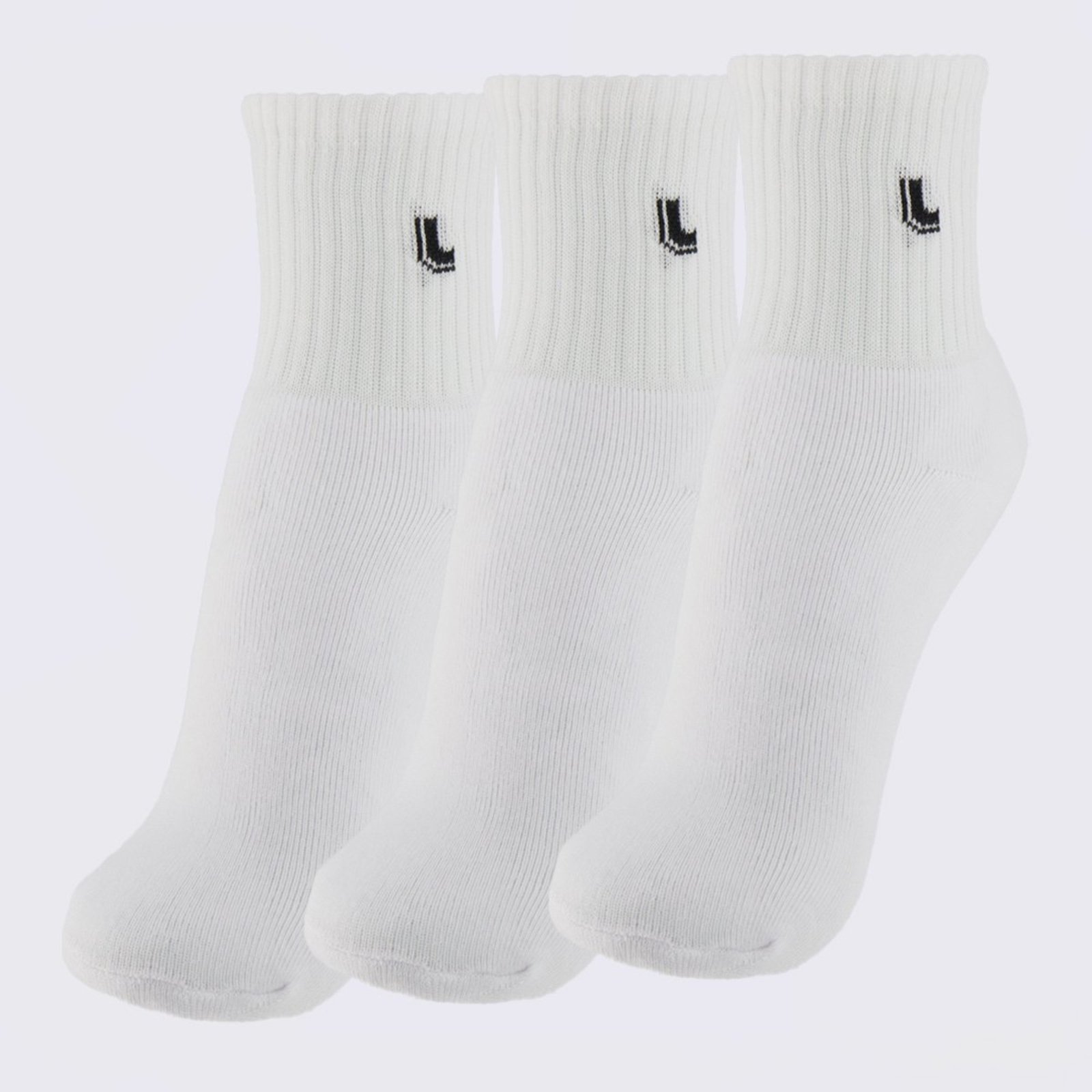 Kit Meia Lupo AM Sport Cano Médio Basic 3 Pares Branca