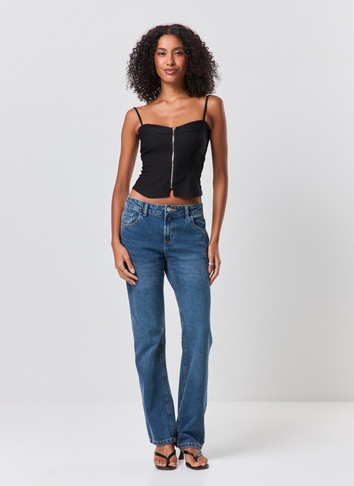 Calça Jeans Reta Cintura Baixa