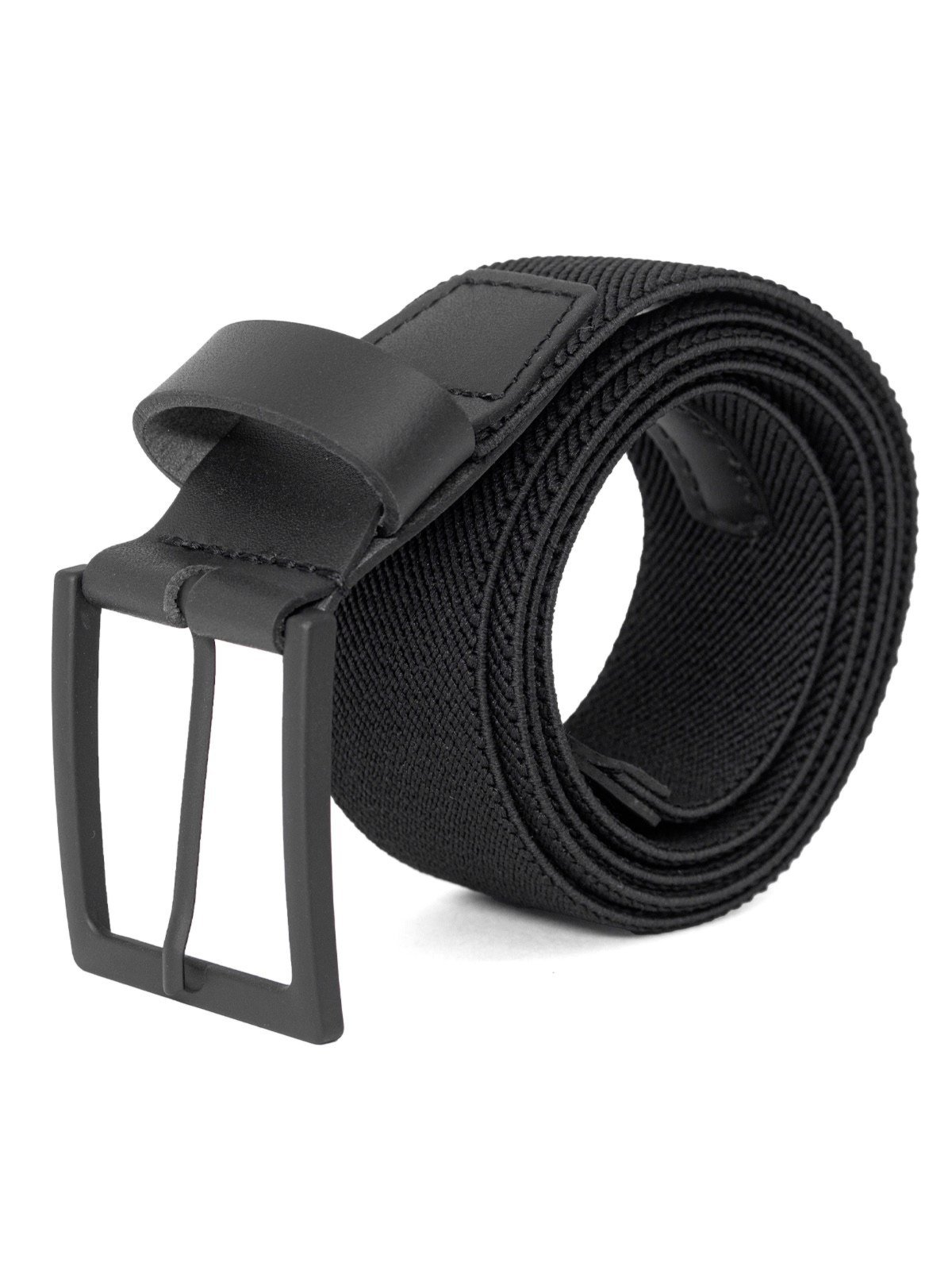 Cinto Masculino Fasolo Casual Largo Elástico Couro Conforto Confortável Preto Fivela Preta