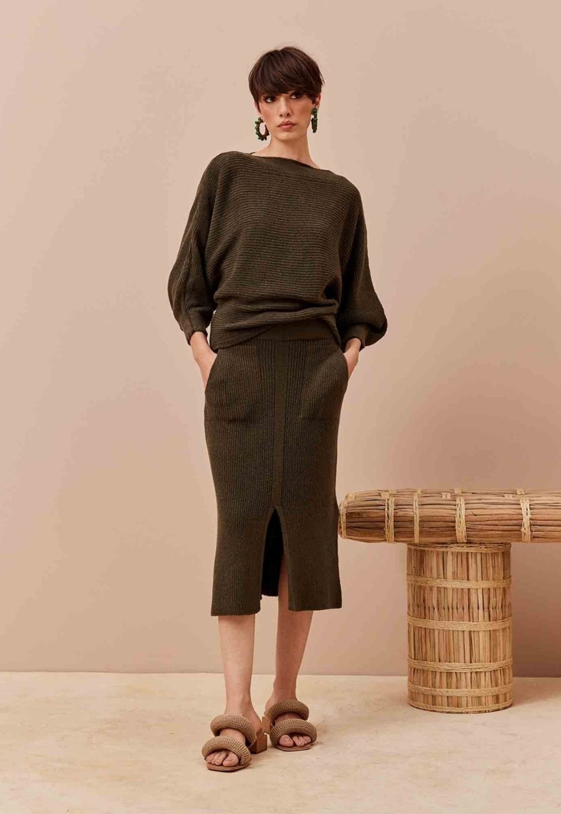 Blusa CaCay Manga Morcego Tricot
