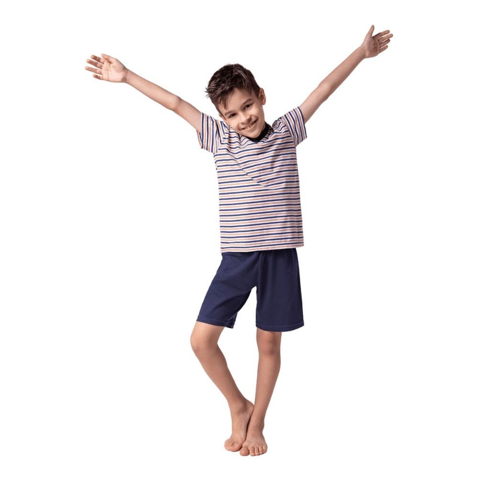 Pijama Curto Listrado Lupo Masculino 20021-001