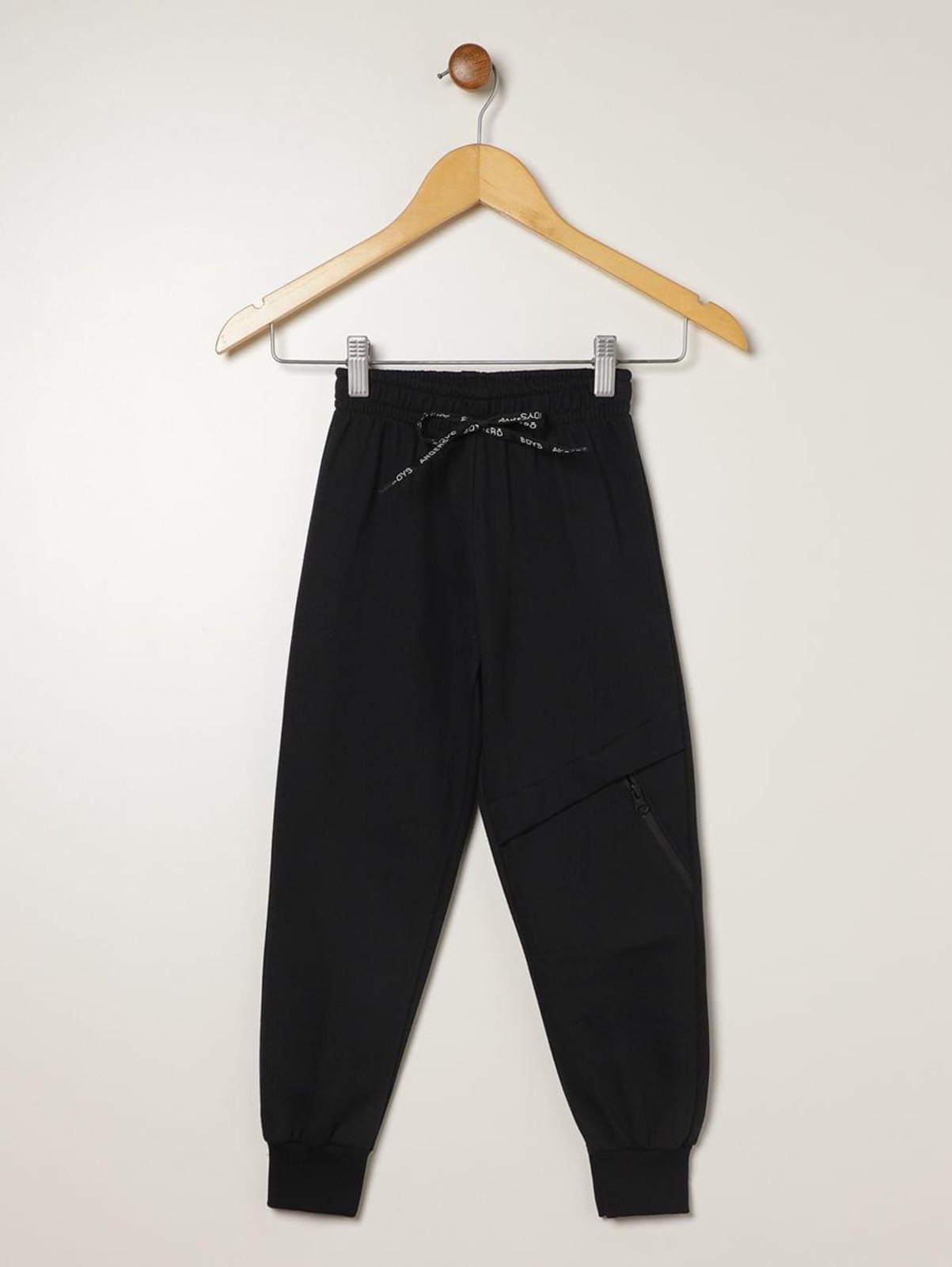 Infantil - Calça Moletom Com Punho Para Menino - PRETO