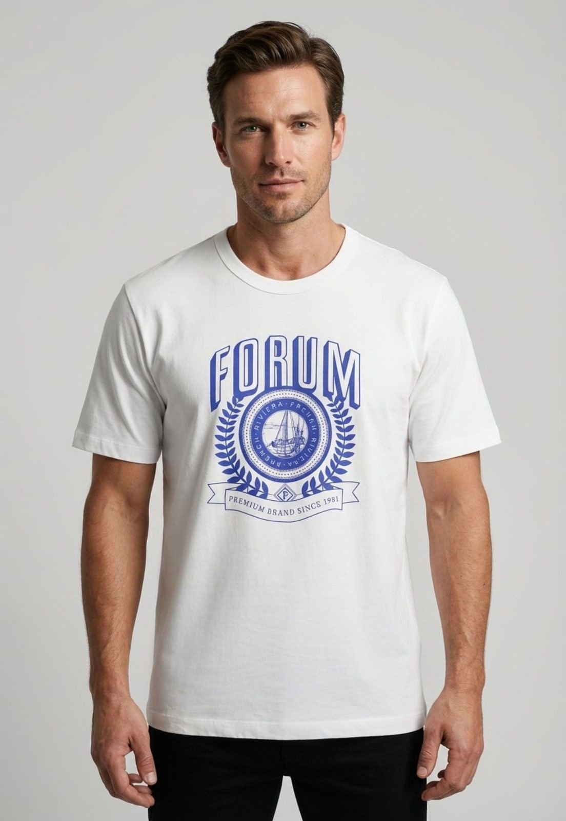 Camiseta Masculina Forum Estampa Náutica Branca