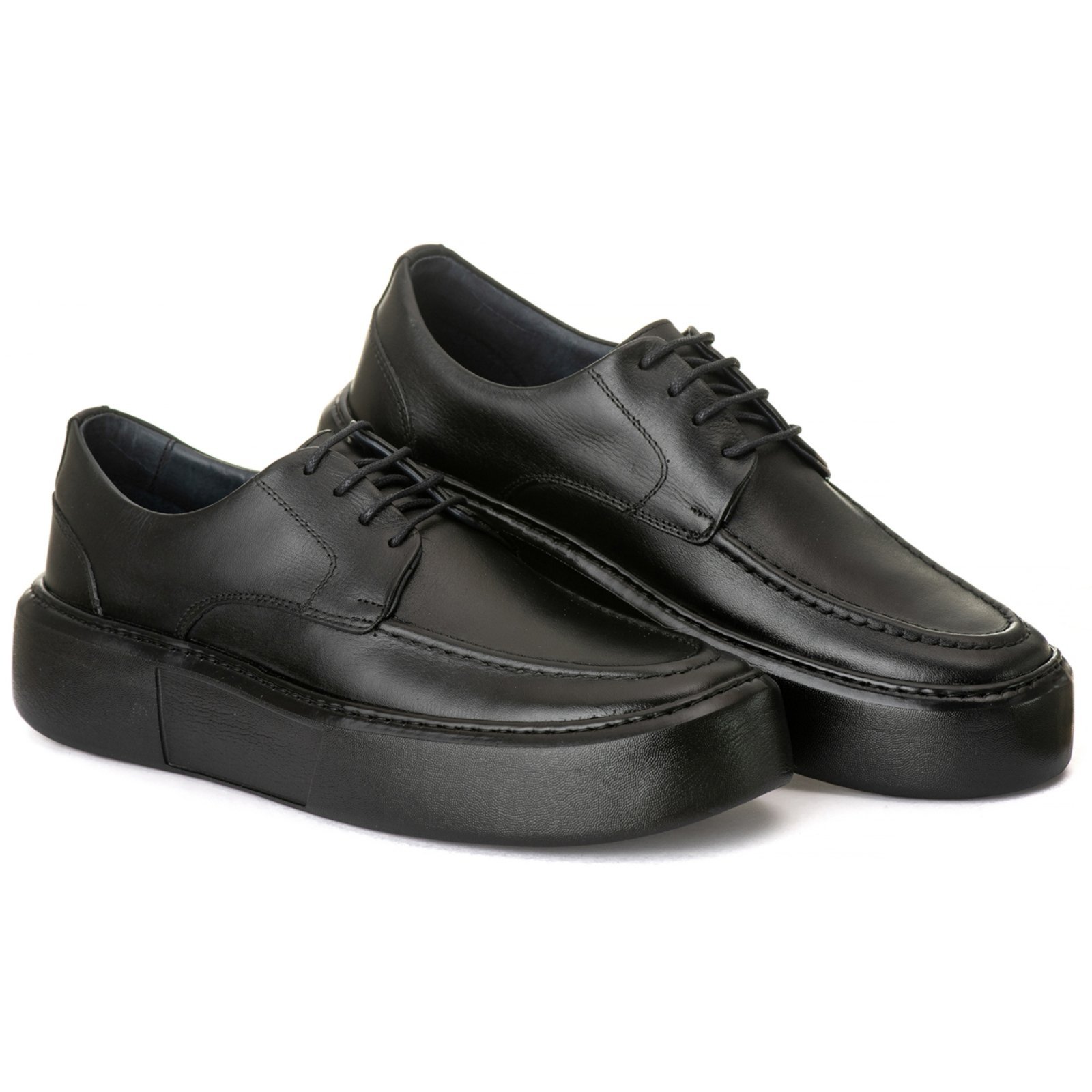 Tênis Confort Masculino Solado Alto em Couro Premium Mr Light All Black
