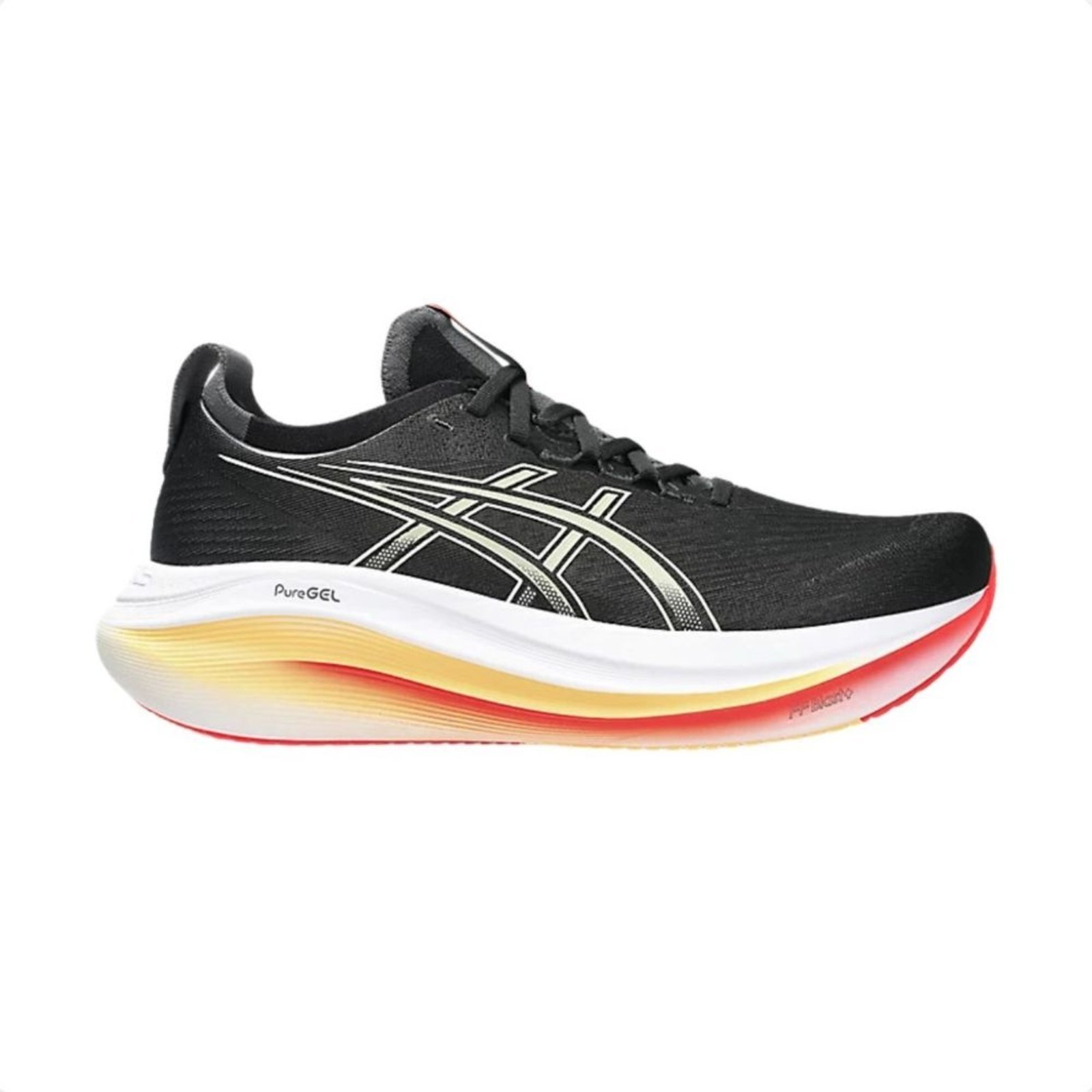 Vista 2 Tênis Running Masculino Asics Gel-Nimbus 27 amarelo amarelo