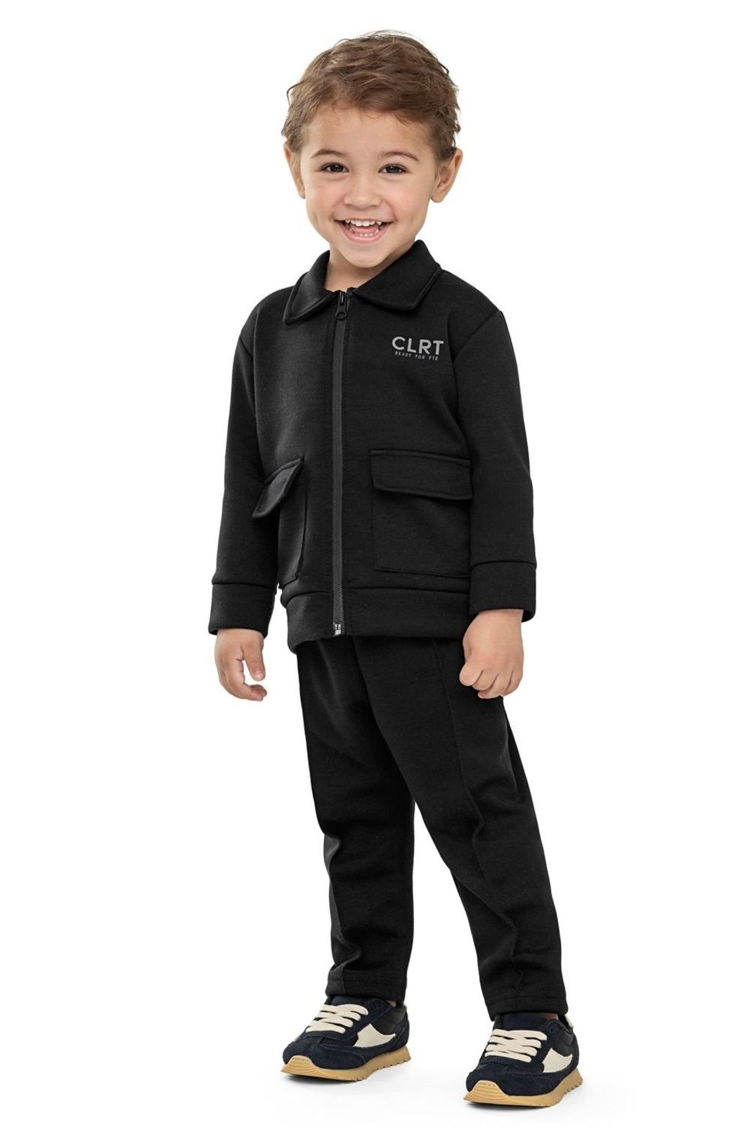 Infantil - Conjunto Menino Bolsos Frontais Colorittá Preto