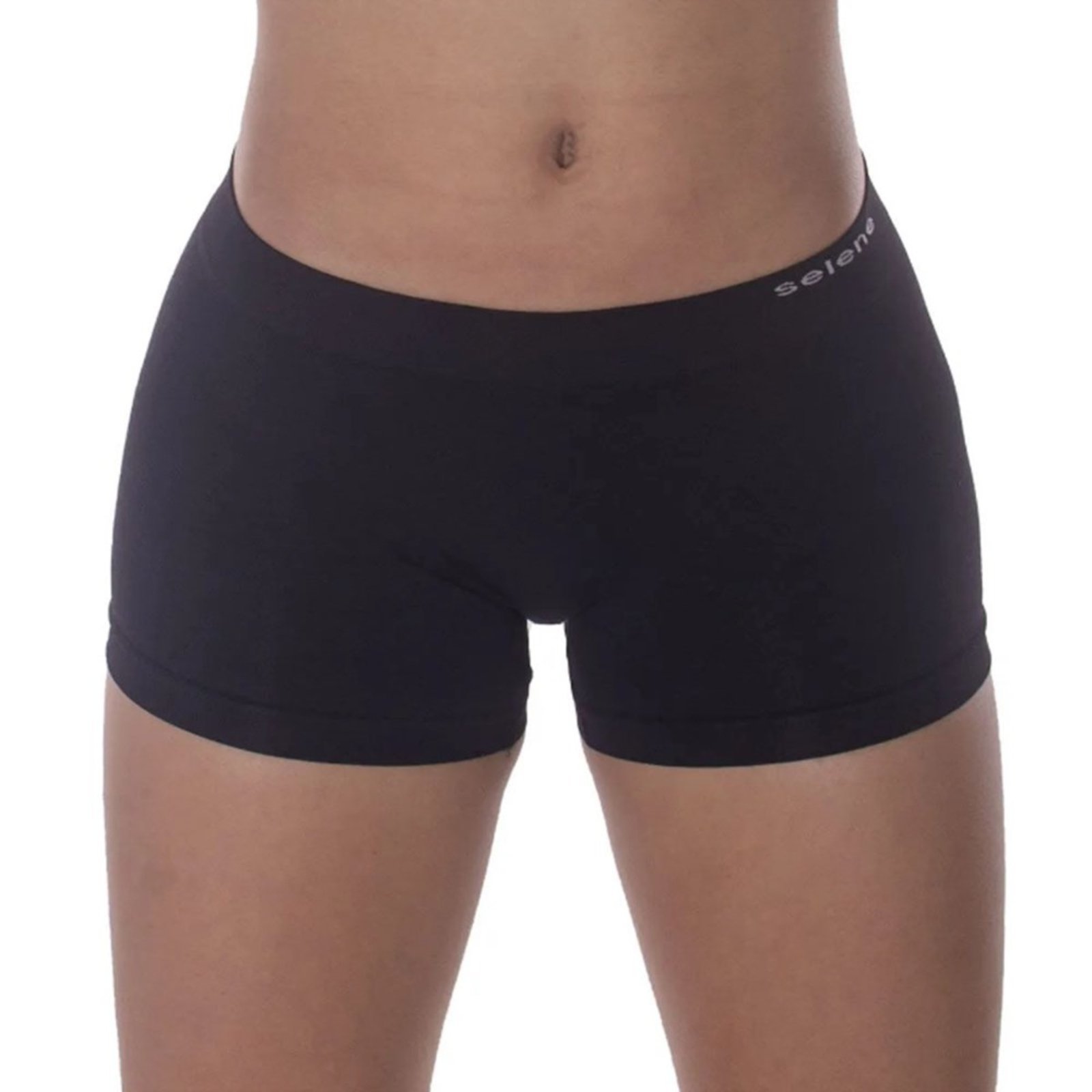 Calcinha Boxer Selene Sem Costura Feminina – Preto