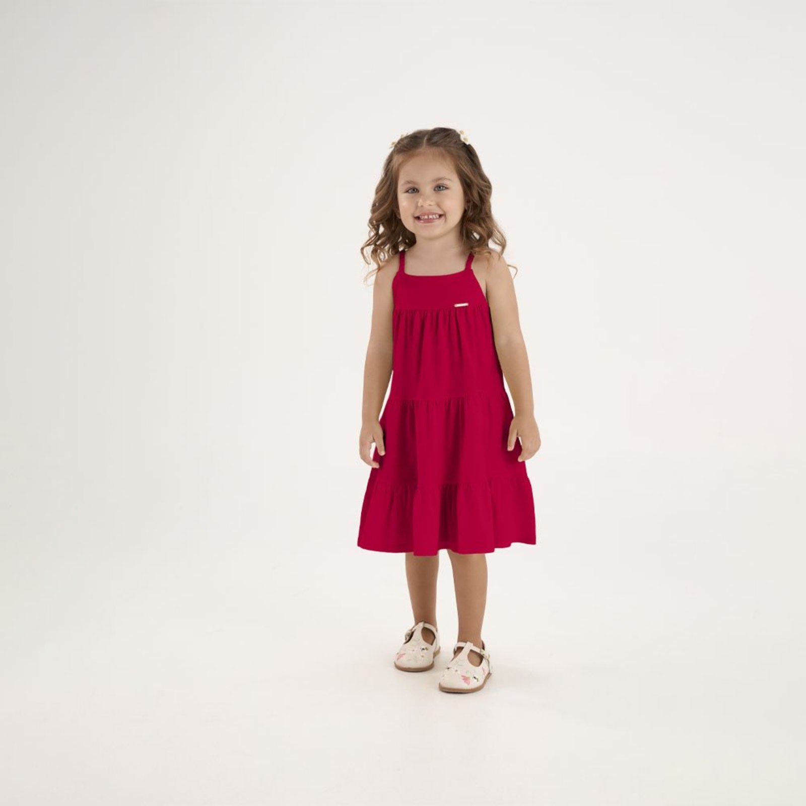 Infantil - Vestido Vermelho Primeiros Passos Pulla Bulla Menina - 53707-65
