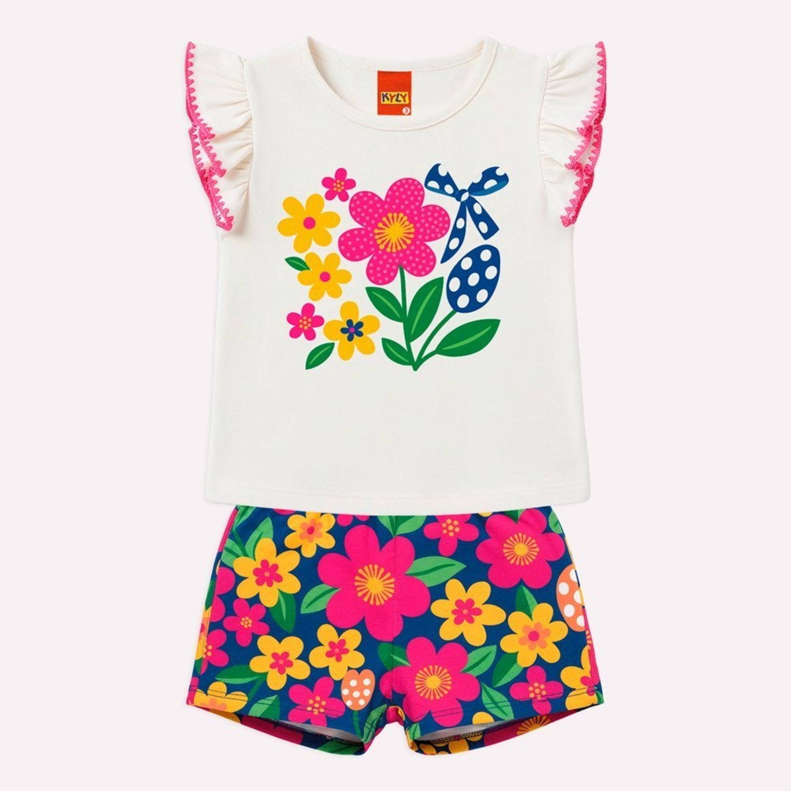 Infantil - Conjunto Menina Flores Kyly