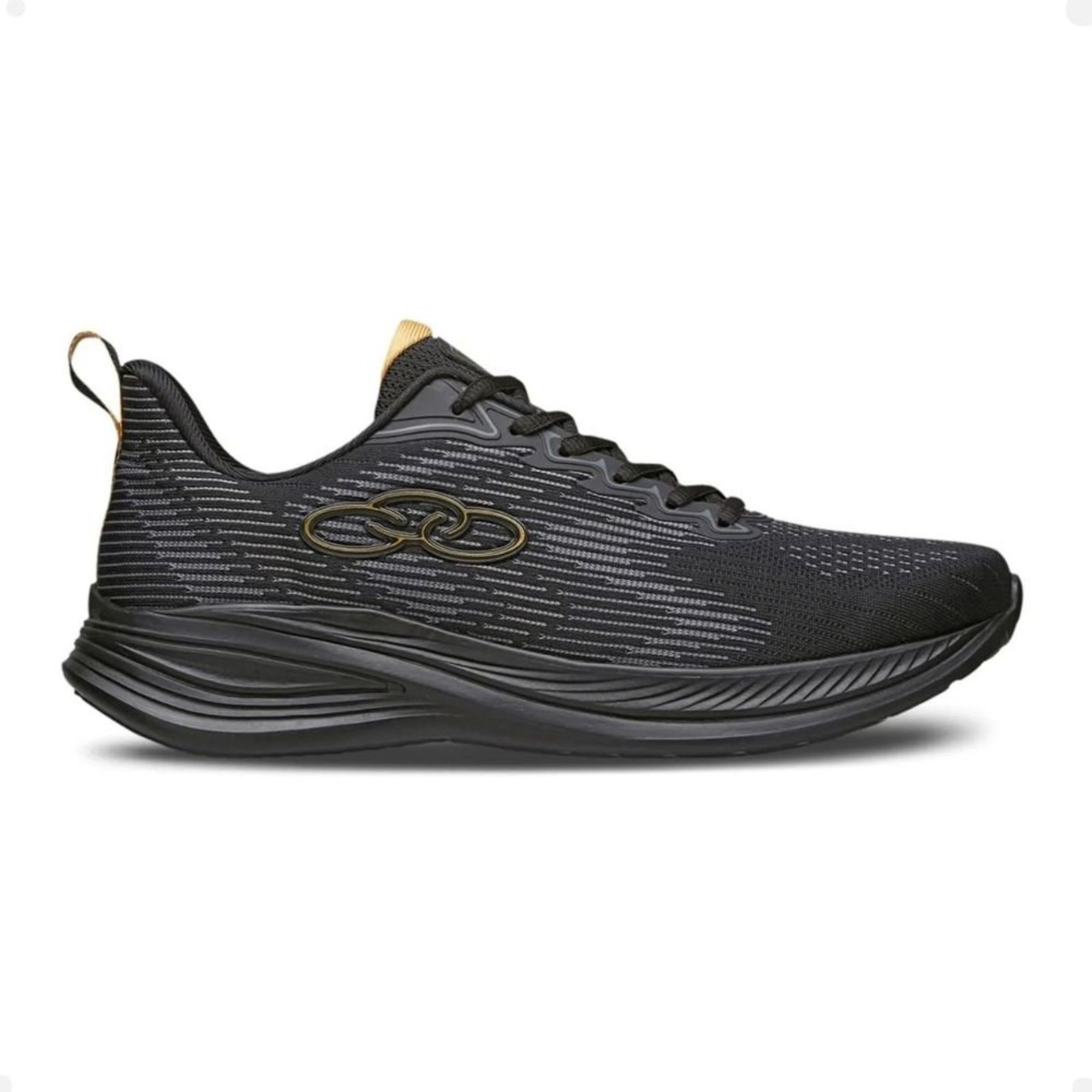 Tênis Corrida Masculino Olympikus Marte Preto E Dourado
