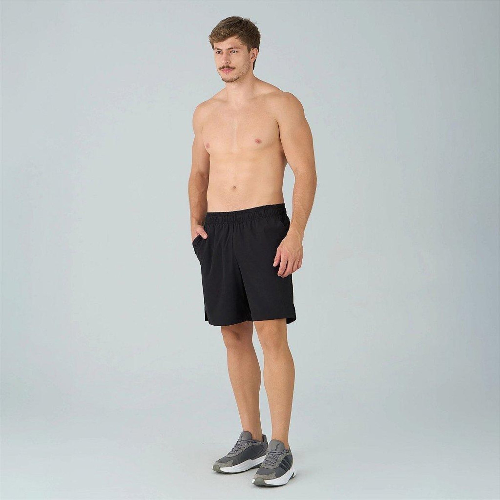 Shorts Alto Giro Basic OU26 Masculino Preto Preto