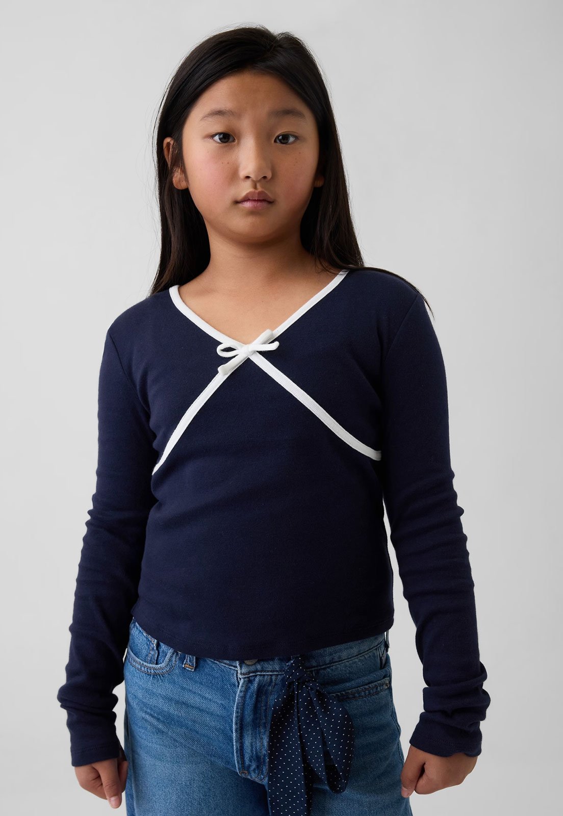 Infantil - Camiseta GAP Laço Azul Marinho