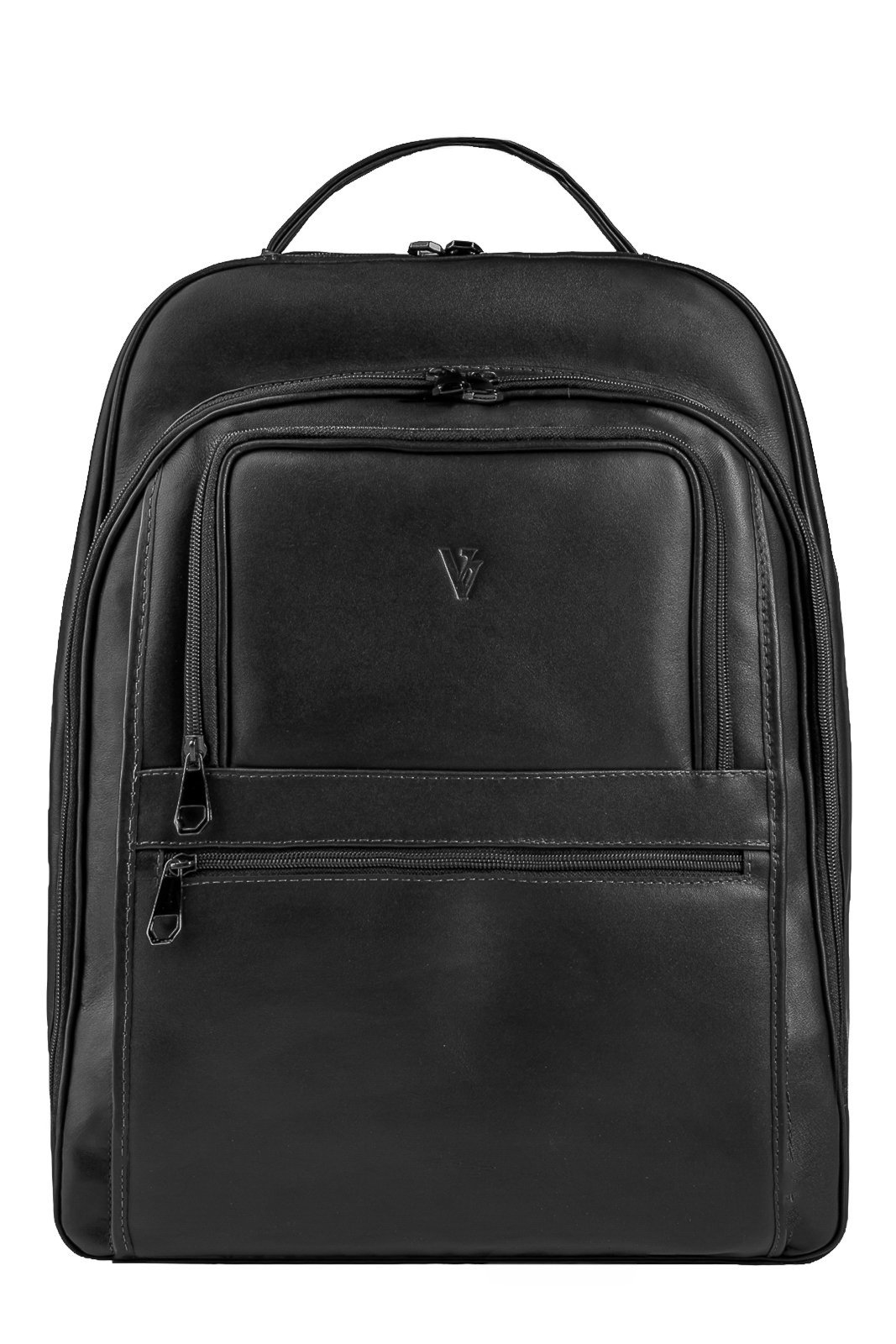Mochila masculina de couro italiano para notebook 17" Arthur - Preto"