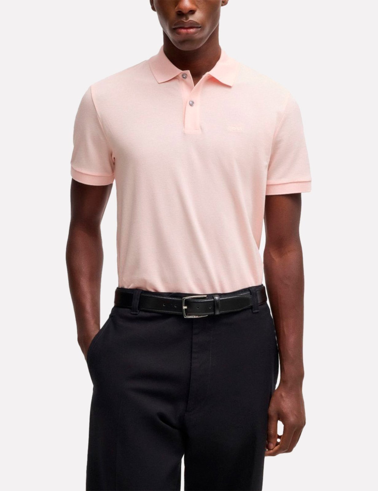 Polo Hugo Boss Masculina Regular Pallas Rosa Claro
