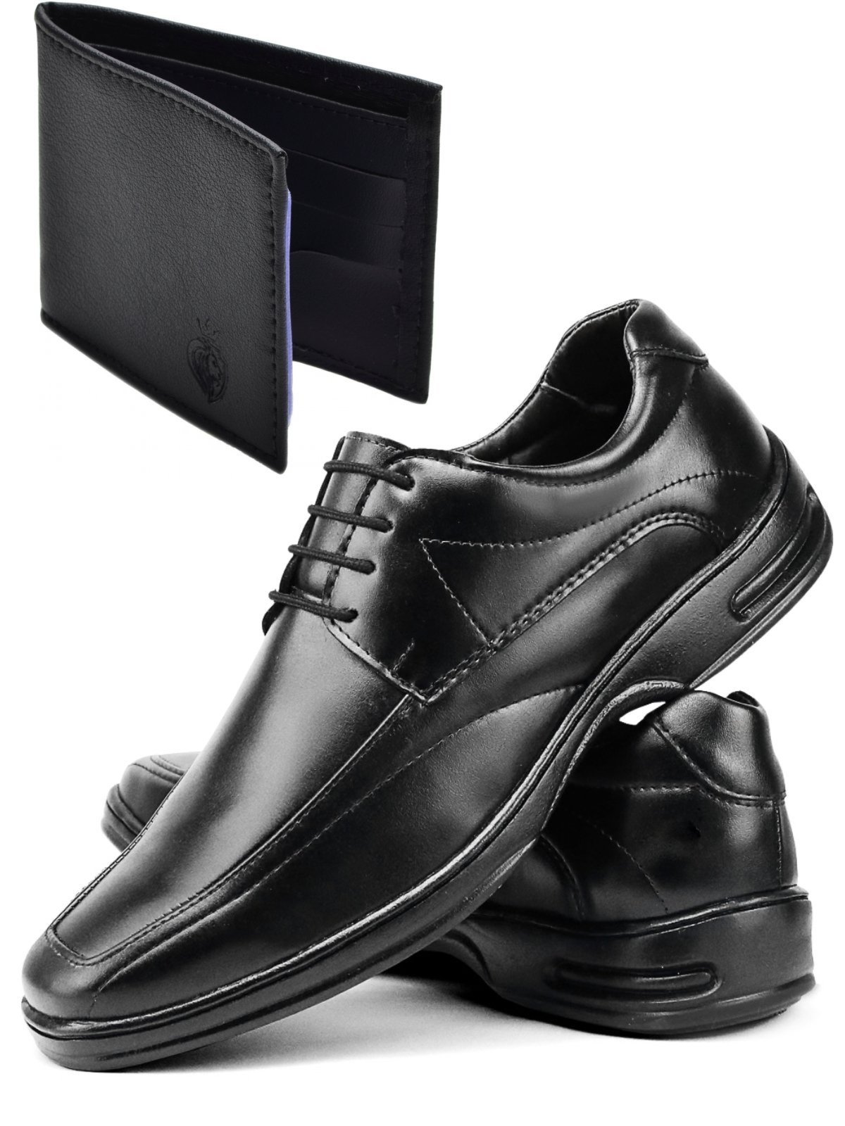 Kit Sapato Social Masculino Oxford Masculino Ortopédico Anatômico + Carteira