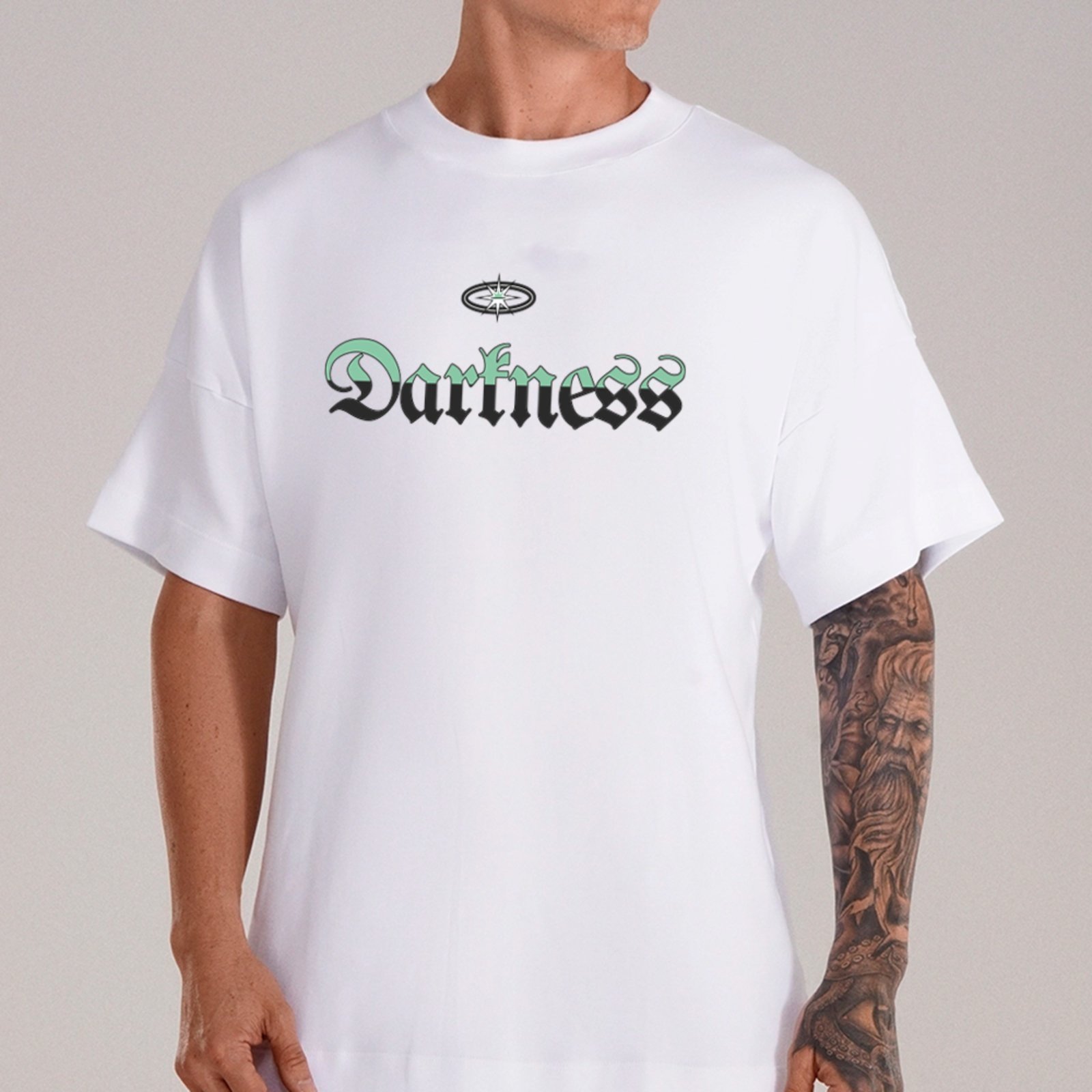 Camiseta Ousy Darkness Mística Oversized Unissex Branco