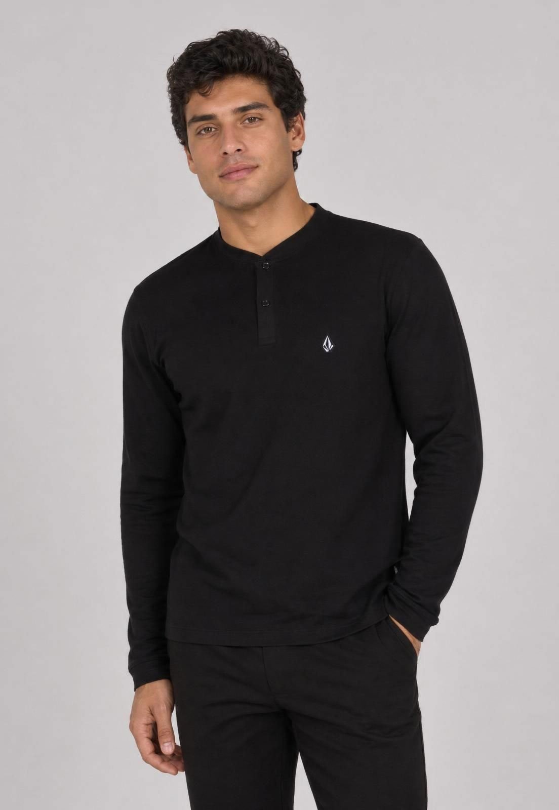 Blusa Masculina Volcom Russel Preta