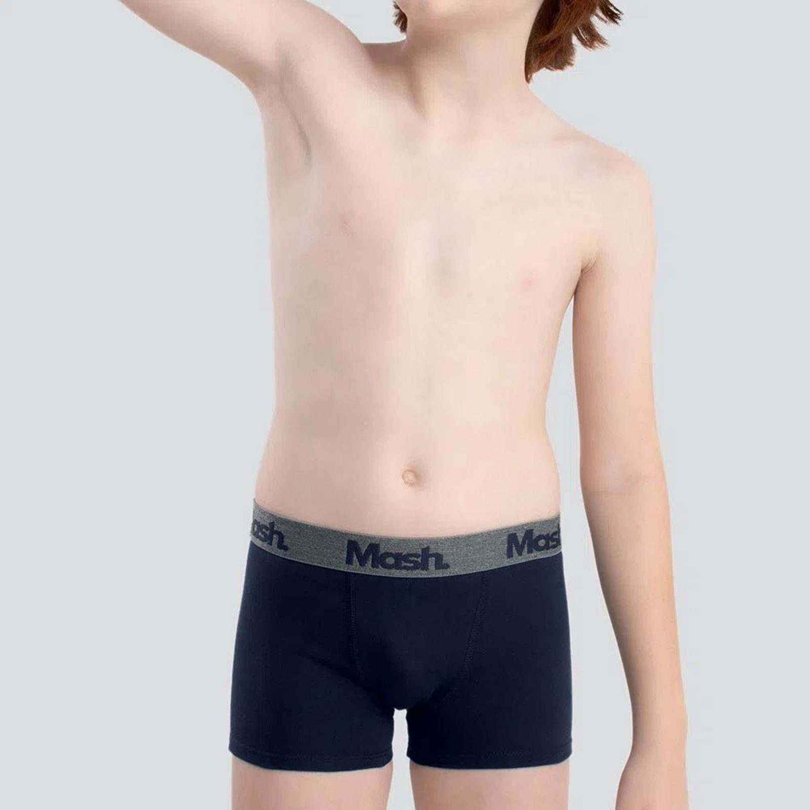 Vista 3 Kit 2 Cueca Boxer Mash Masculina Elástico marinho azul MASH azul