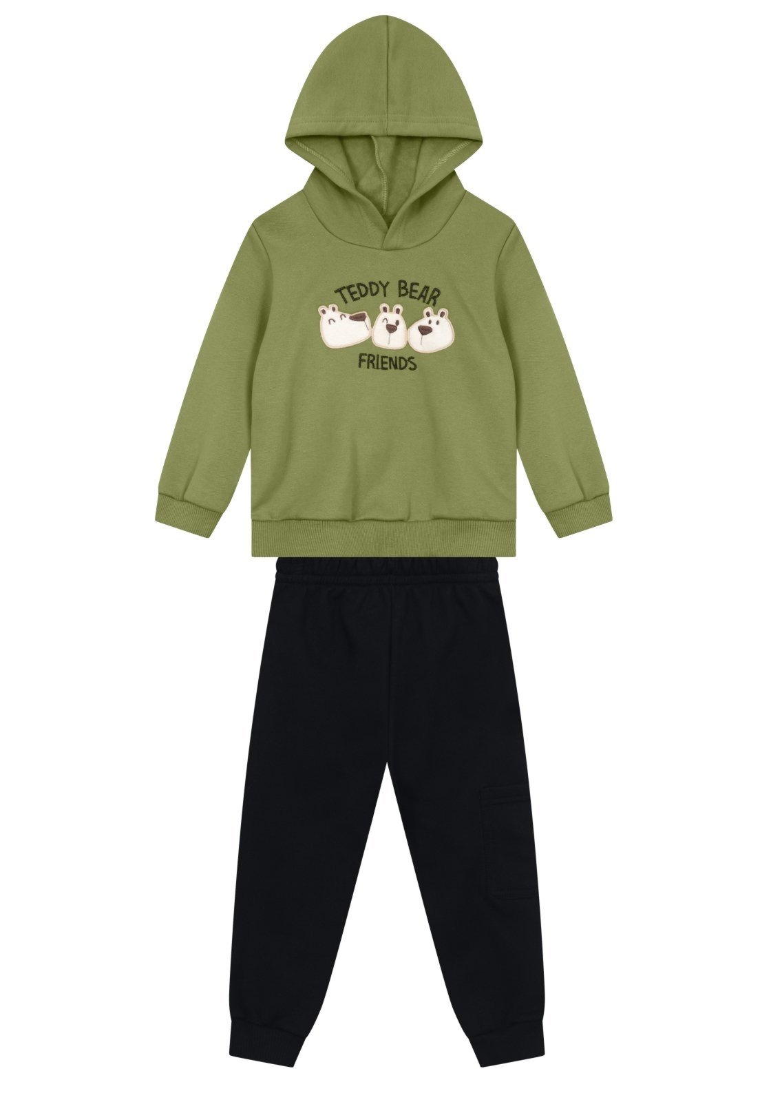Infantil - Conjunto menino em moletom de ursinhos Brandili