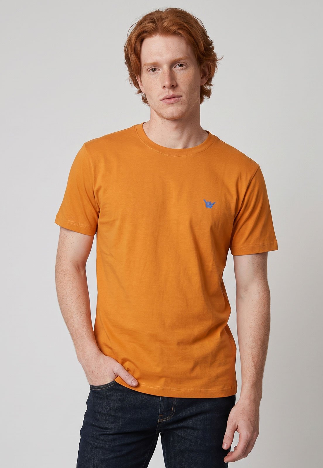 Camiseta Masculina Hang Loose Silk Logo Laranja