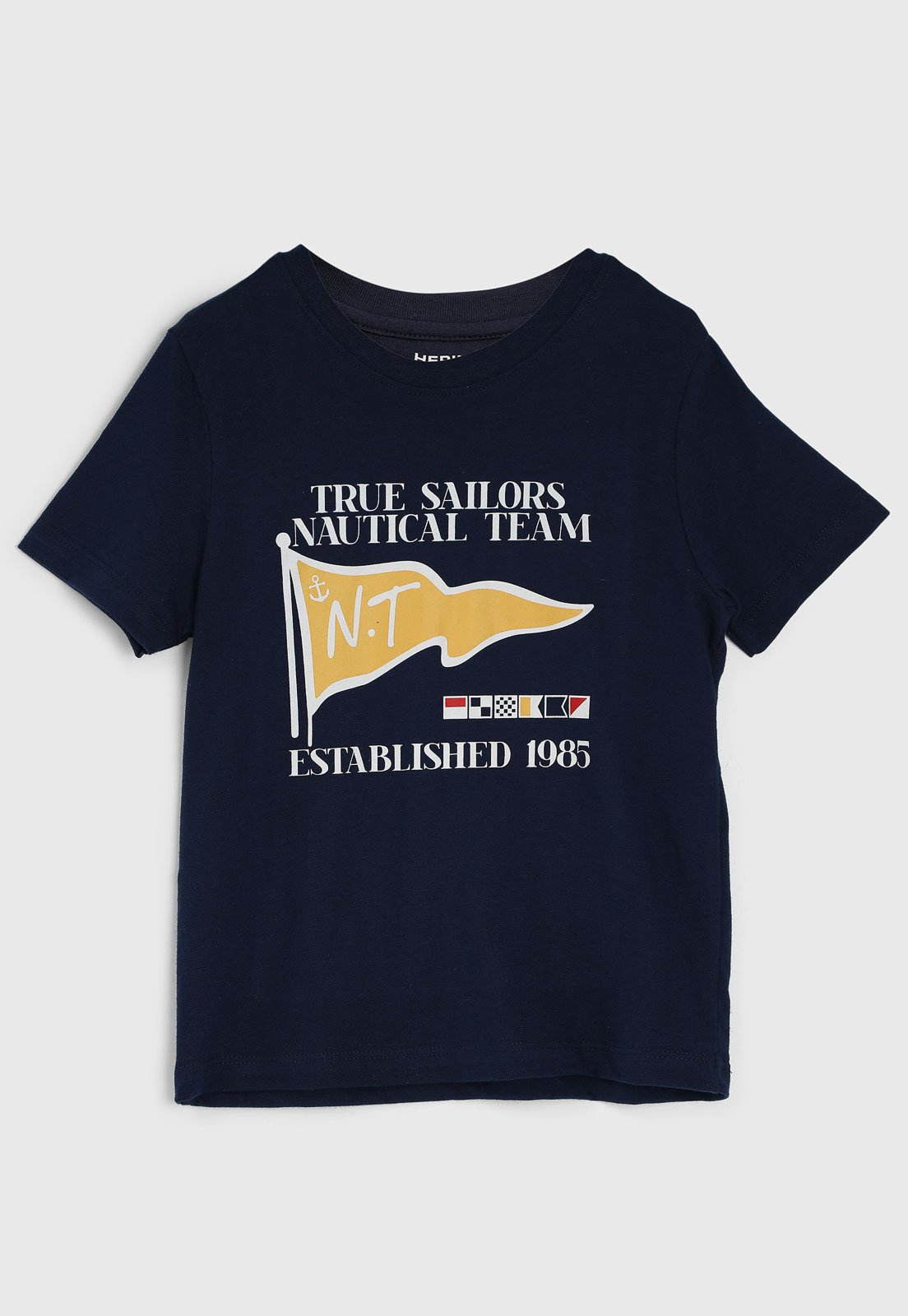 Infantil - Camiseta Hering Estampa Náutica Azul Marinho