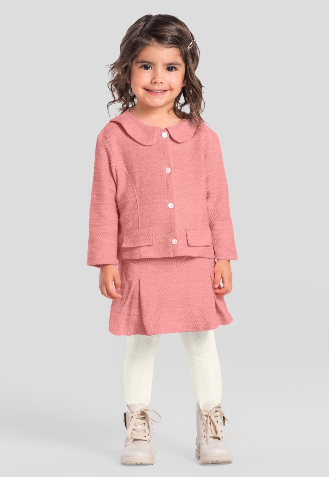Meia calça menina em malha trabalhada Mundi