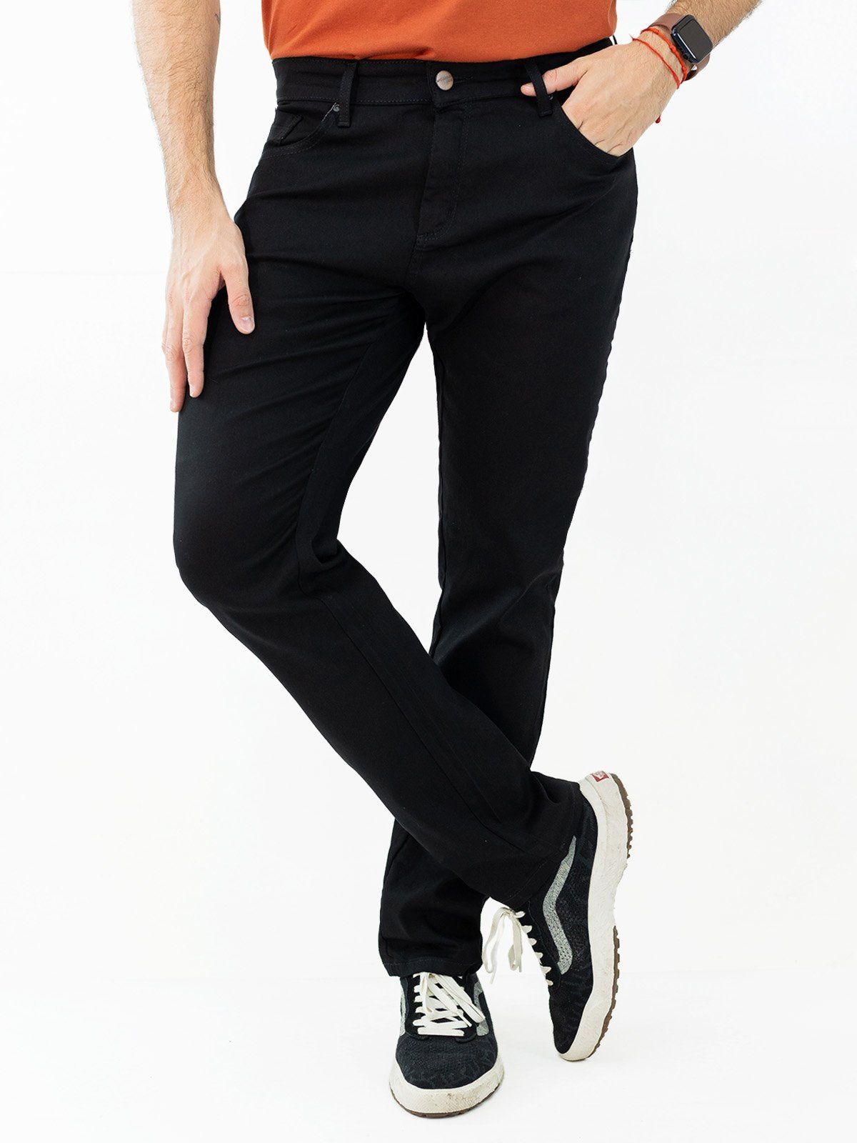 Calça Masculina Slim Clássica Sarja Black Cetim Anticorpus