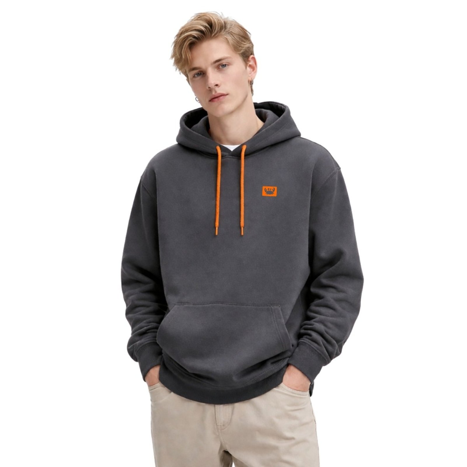 Moletom Relaxado Masculino Canguru Modelo Siri 2 Confortável Chumbo