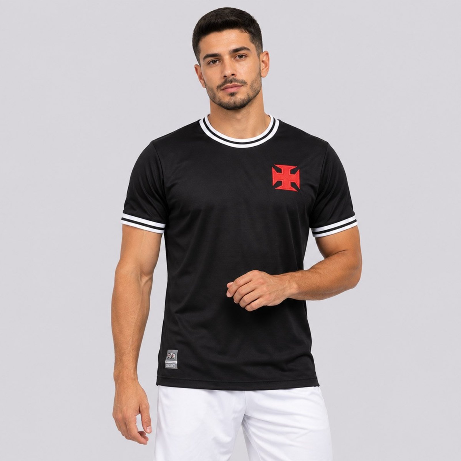 Camisa Vasco Jacquard Preta