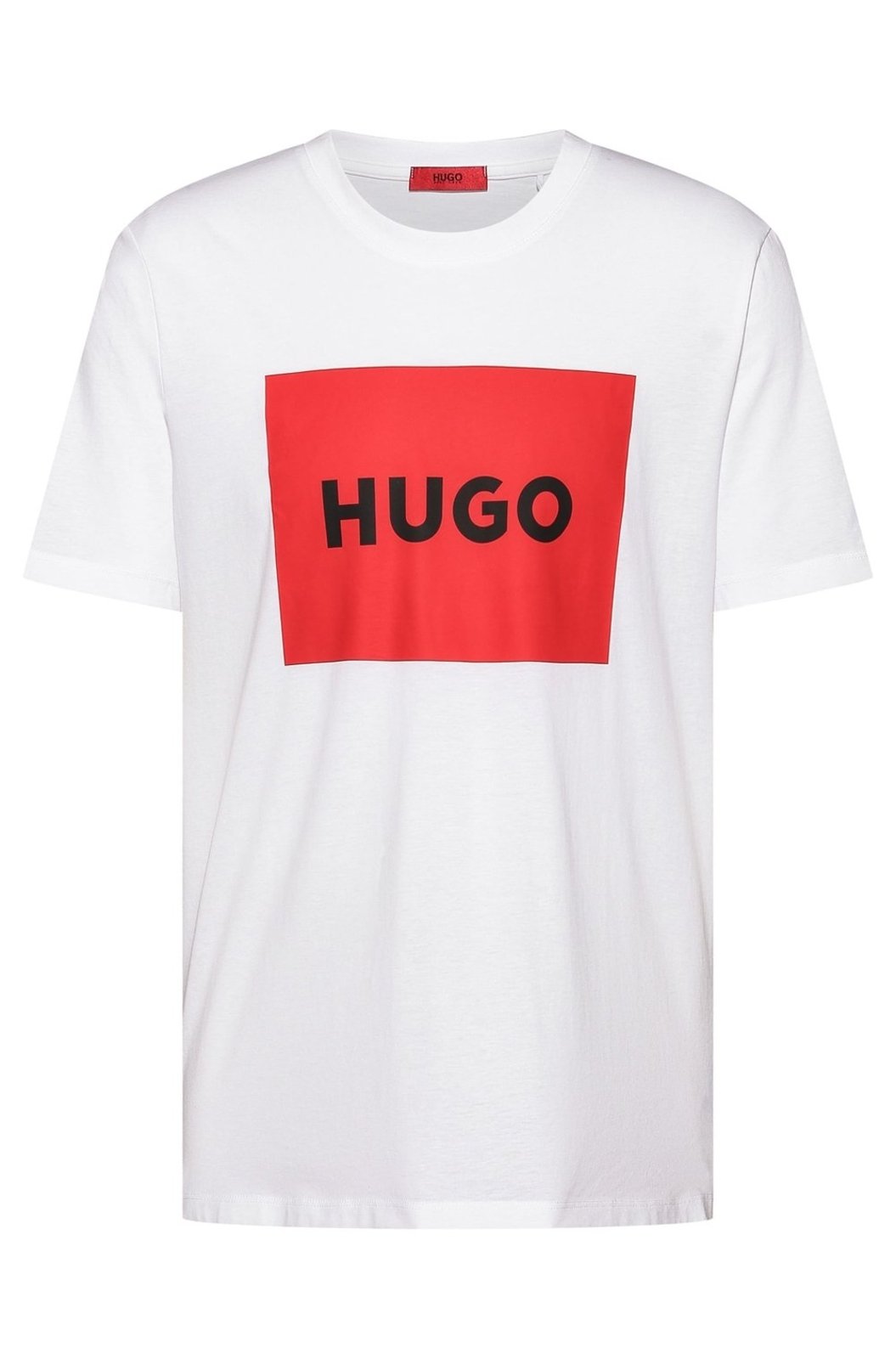 Camiseta De Gola Careca Em Jersey De Algodão Com Logo Retangular