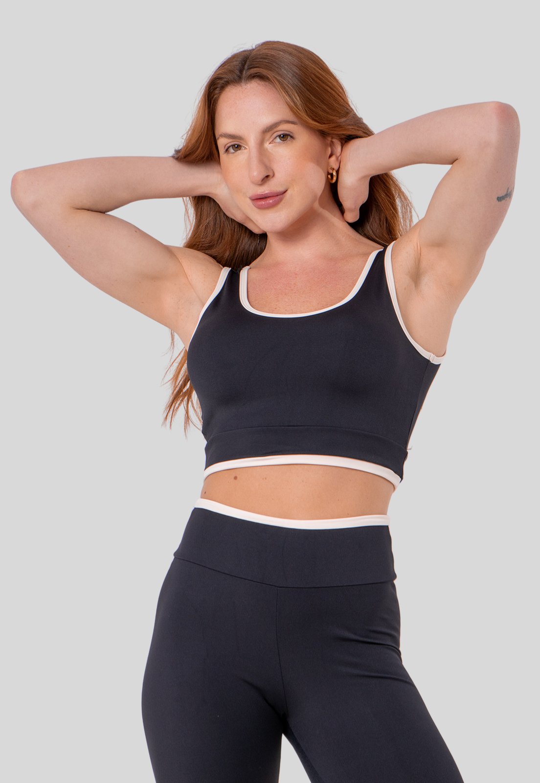 Top Feminino Poliamida Fitness Viés Off Academia Confortável