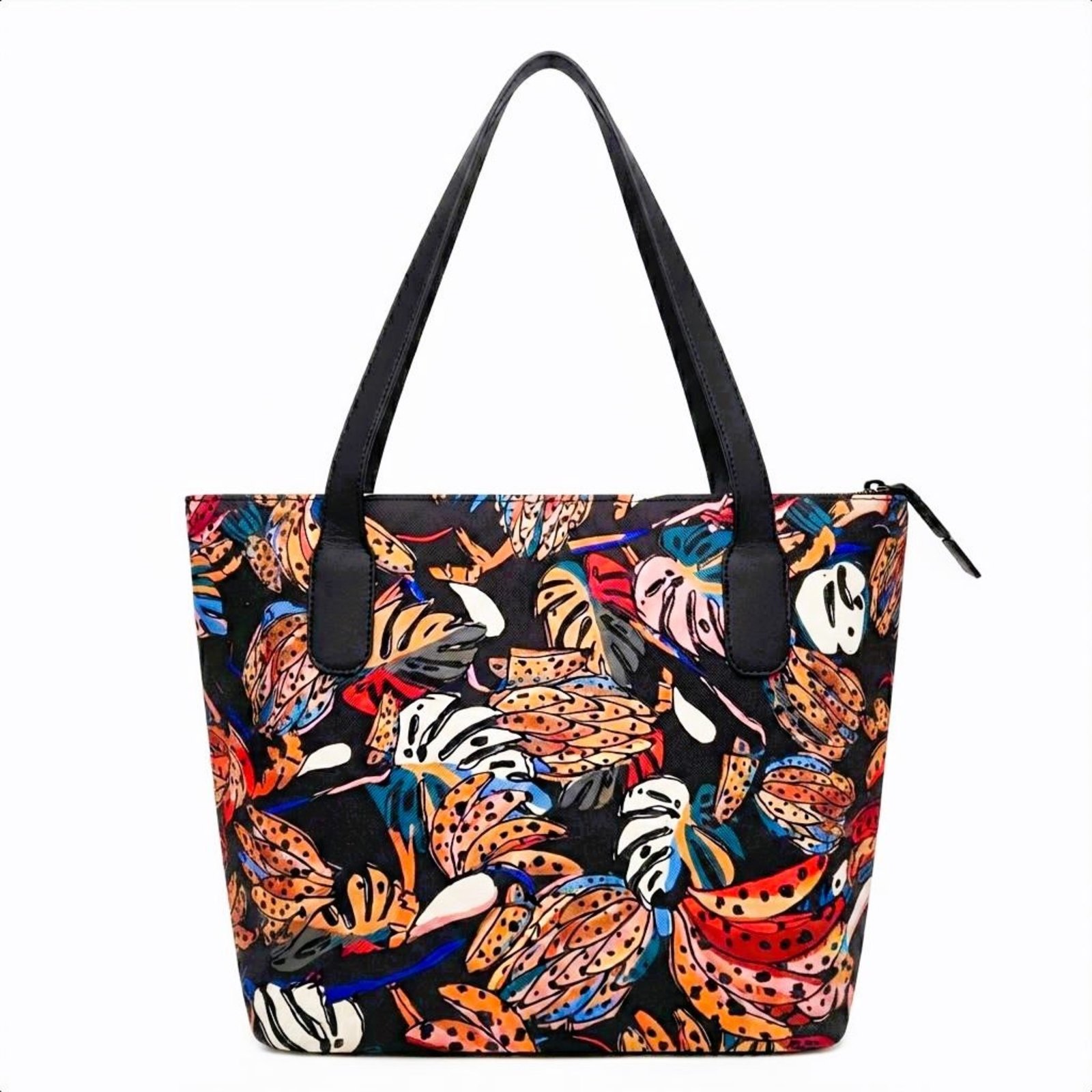Bolsa Sacola Feminina Estampada Tucano Tropical Tote De Ombro Grande Com Ziper Carmelo Shoes Moda Praia Verão