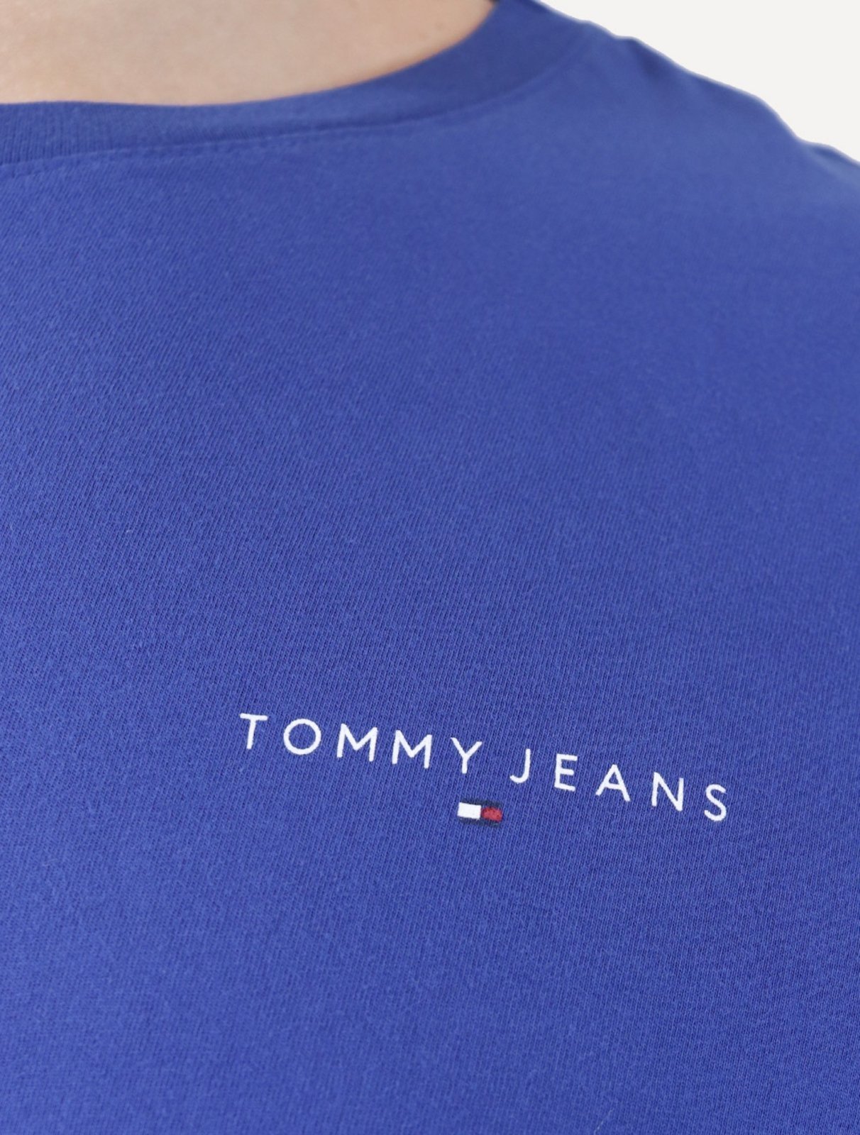 Vista 3 Camiseta Tommy Jeans Masculina Slim Linear Chest Royal azul Tommy Jeans azul