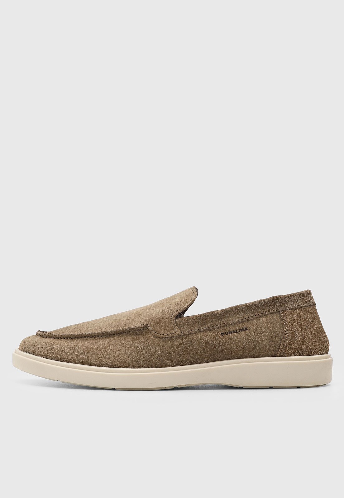 Mocassim de Couro Masculino Dudalina Casual Camurça Bege