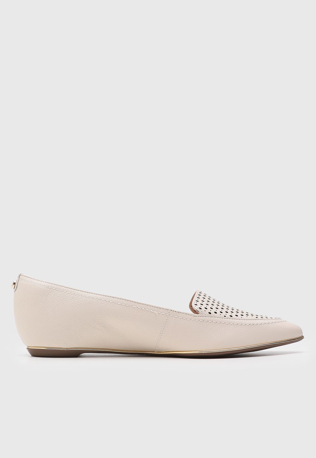 Vista 3 Sapatilha Feminina Jorge Bischoff Recorte Bico Fino Off-White off-white white Jorge Bischoff off-white white