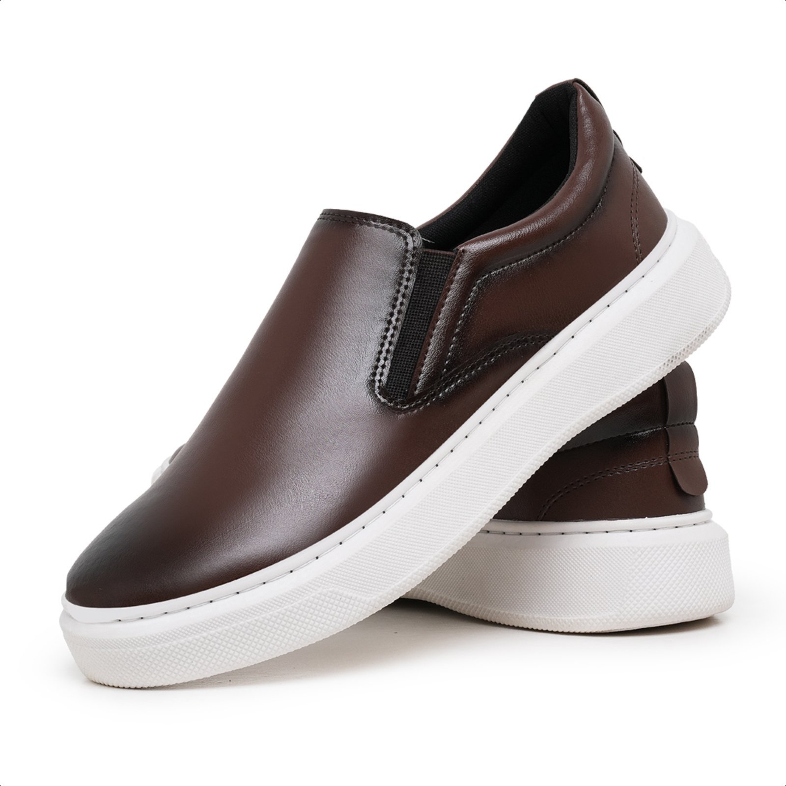 Tenis Slip On Iate Masculino Confortável Casual Marrom